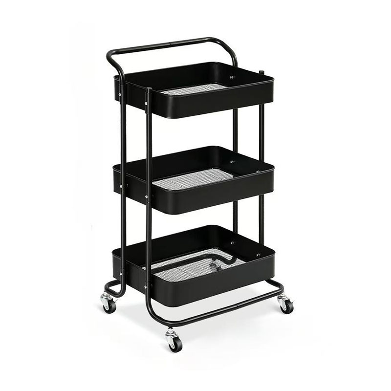 フロアマルチ層シングルハンドルモバイルトロリーシェルフ
